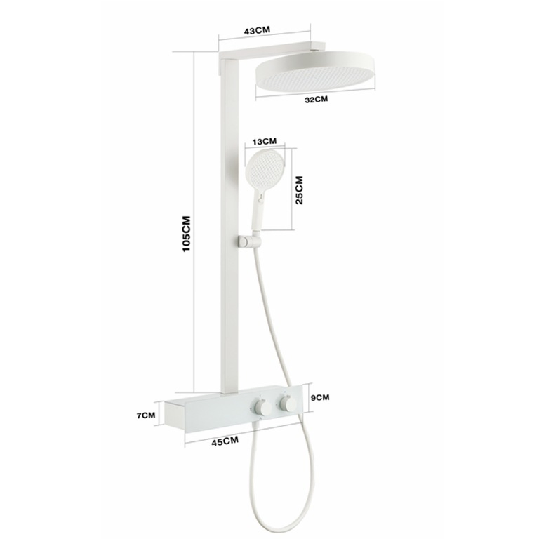 Luxury Wall-Mounted Black Shower Set with Dual Function Rain and Handheld Spray