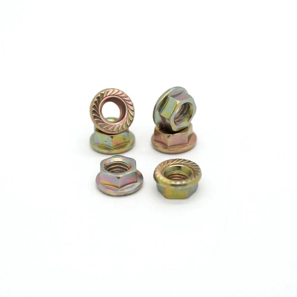 Hexagon Head Self-Locking Flange Nuts with Flush Vertical Groove and Serration