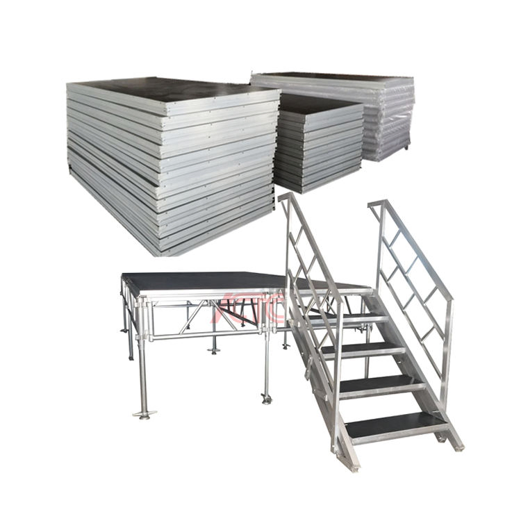 Premium Aluminum Mobile Event Stage with Sturdy Plywood Base
