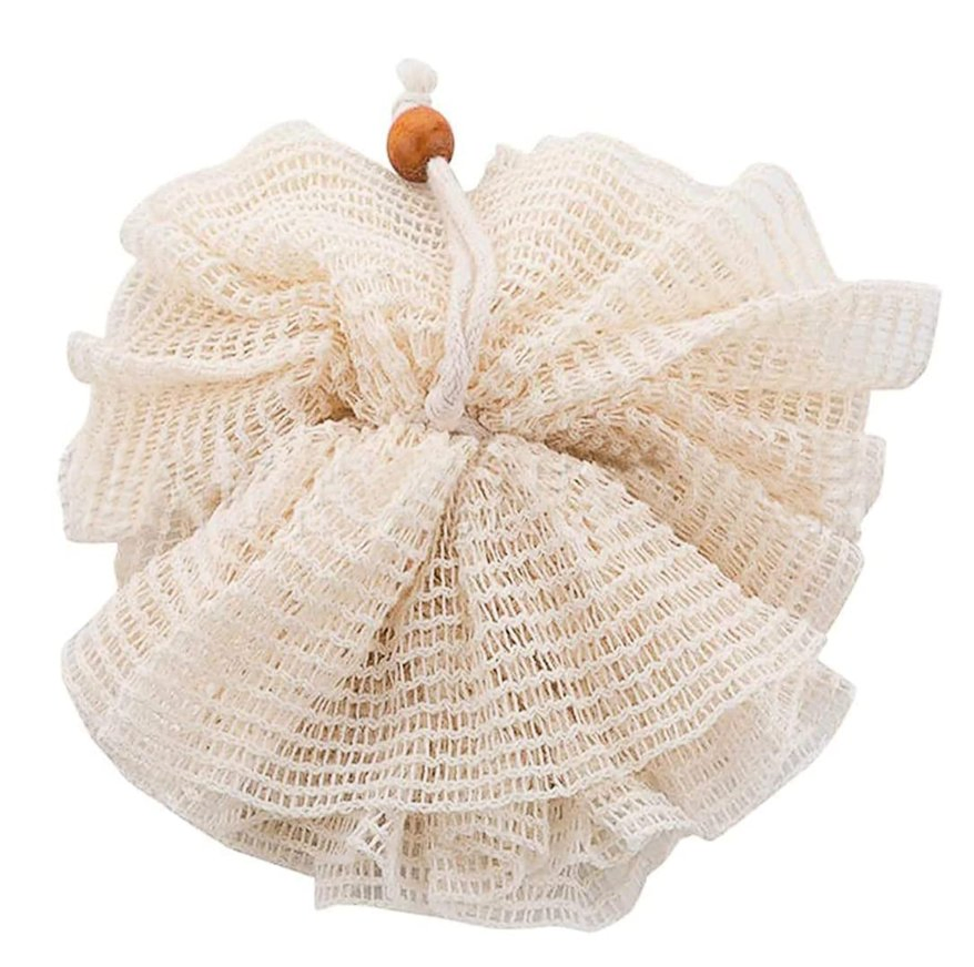 Mesh Ball Bath Sponge Loofahs Body Scrubber Exfoliating Natural Ramie Shower Pouf