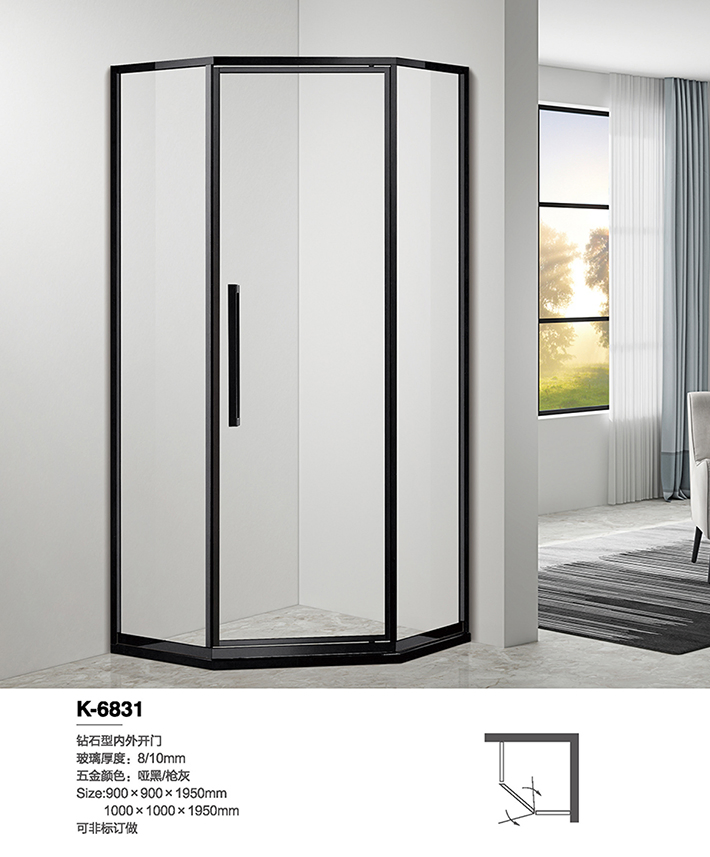 Custom Tempered Clear Glass Shower Enclosures Modern Sliding Door Shower Rooms Shower