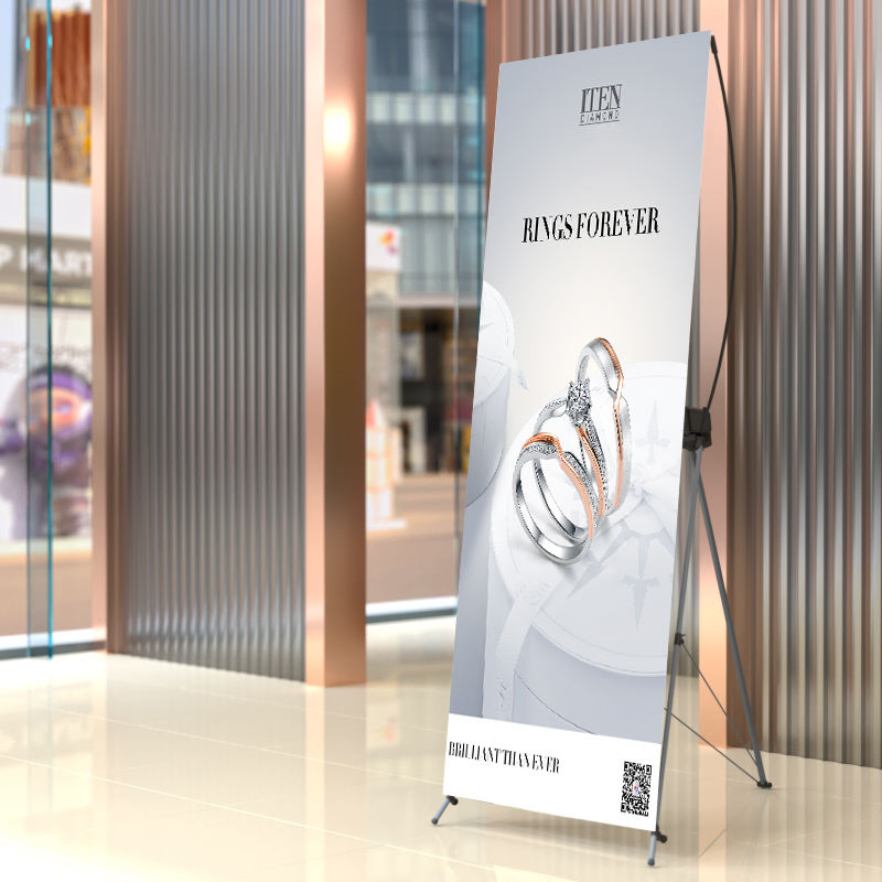 portable Folding Exhibition Store Event Display X Frame Banner Stand