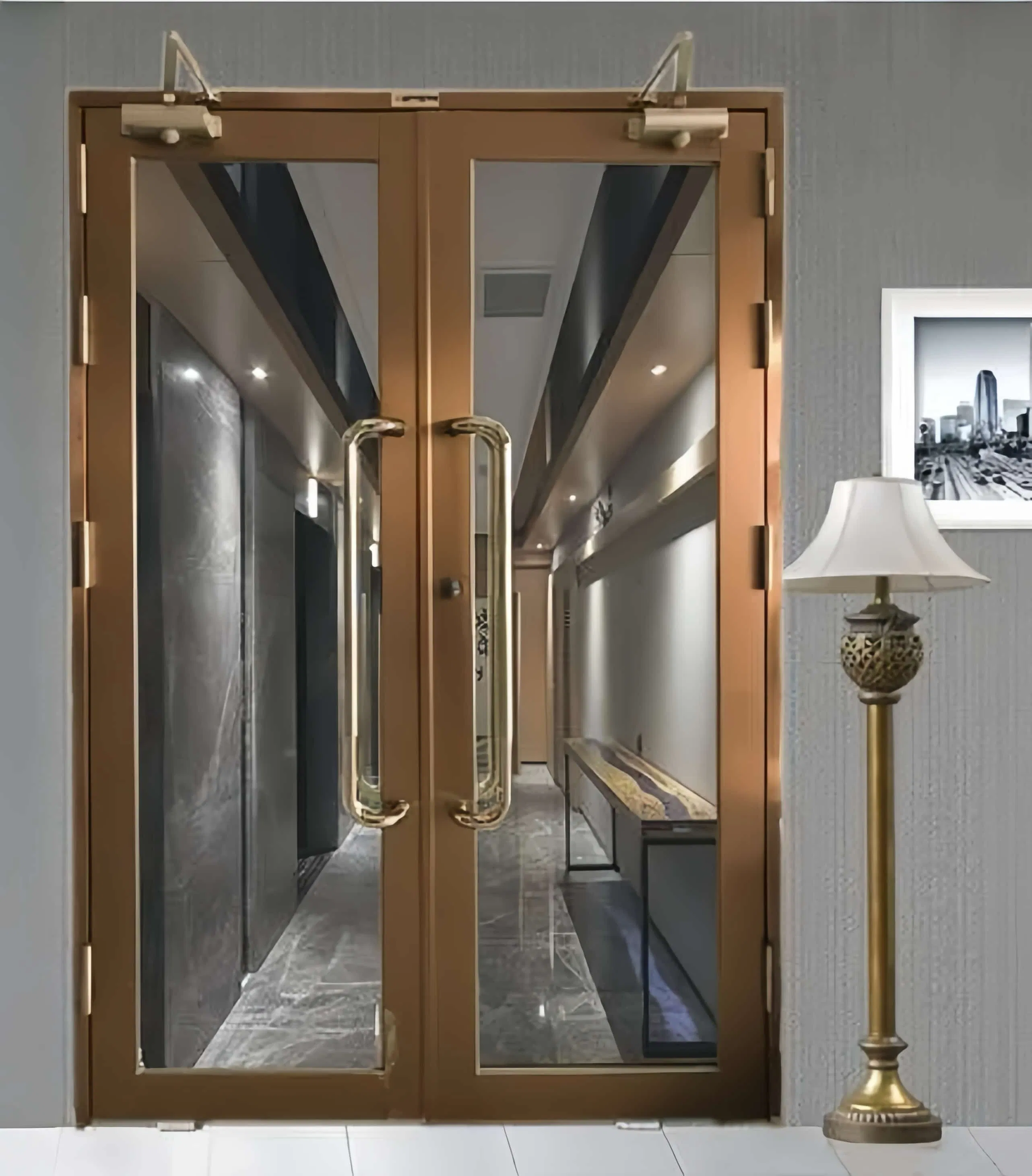 Glass Metal Modern Room Home Rated Fire Resistant Doors Steel Fire Proof Exit Door