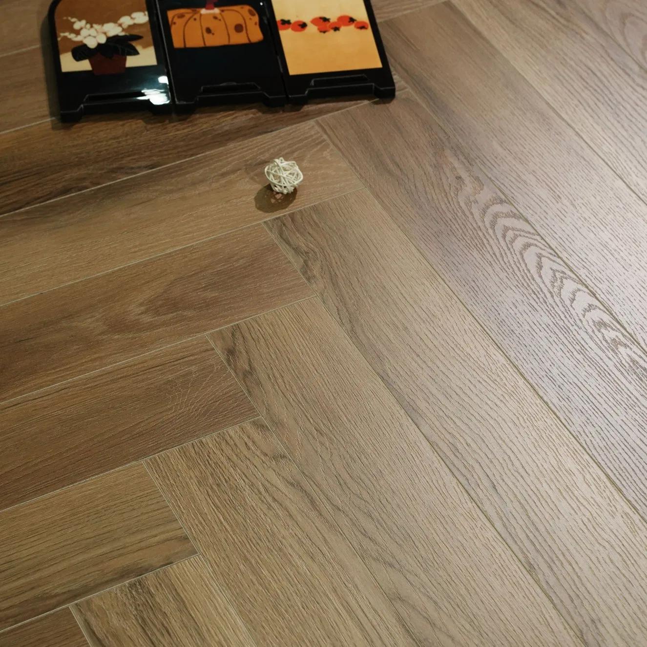 The Custom Color of The Herringbone Parquet Flooring Is for Home Use