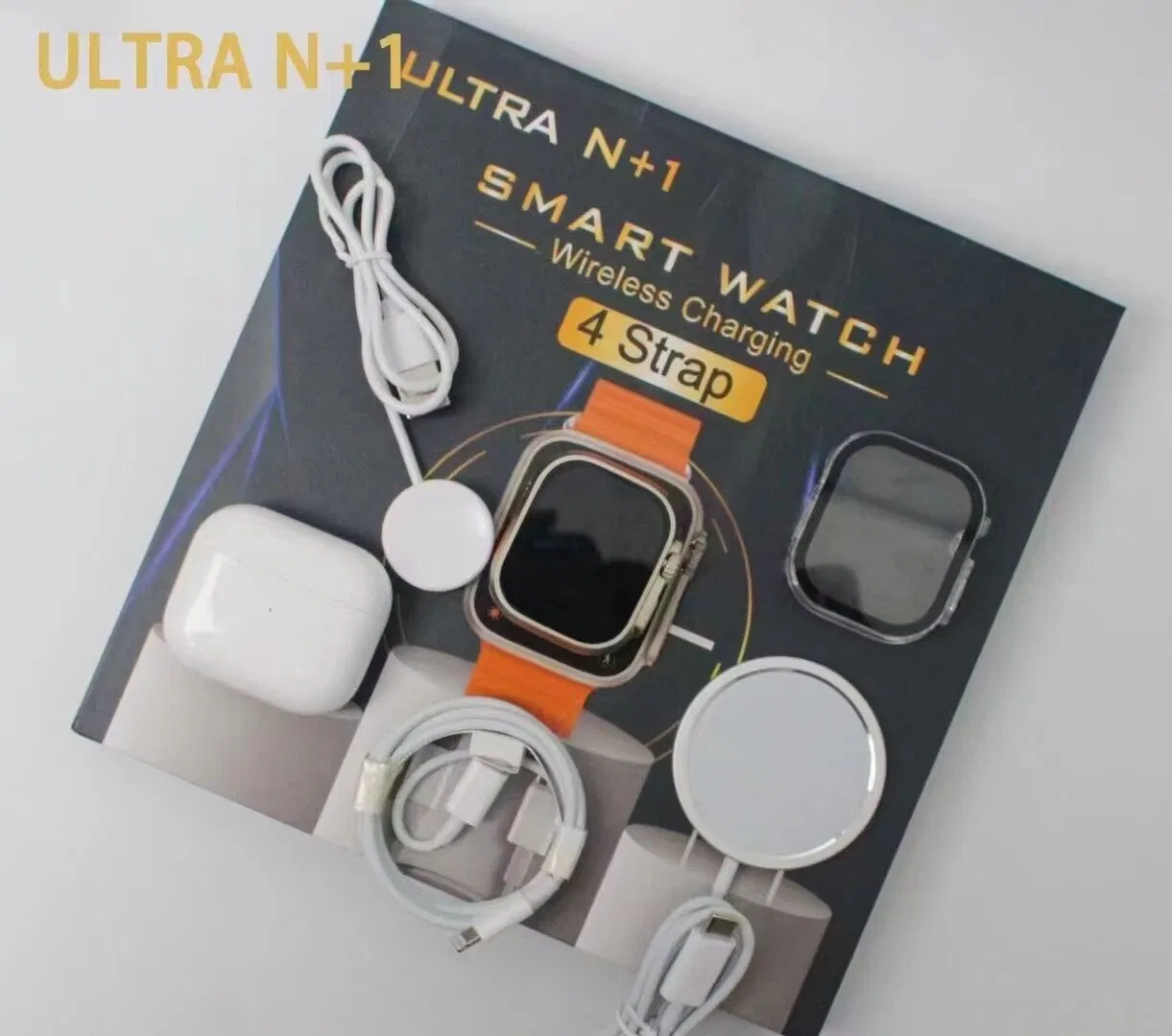 2023 New Arrival I30 PRO Max Suit Smart Watch Ultra 9 with Earbuds Box Suit 4 in 1 Set with Adapter and Protective Case Wireless Charger