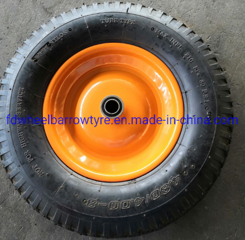 4.00-8 High Quality Pneumatic Wheel with Diamond Pattern for Wheelbarrow, Hand Trolley, Gardening Carts