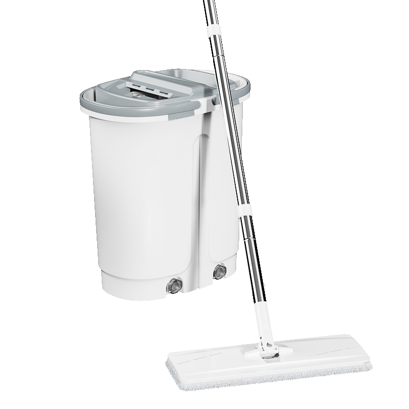 High Quality Wholesale White Gray Hands-Free Flat Mop for Household Floor Cleaning