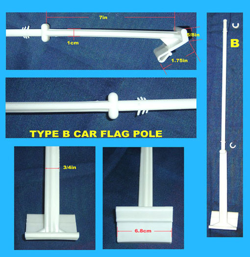 Custom Car Widnow Flag with Plastic Flagpole (NF08F06013)