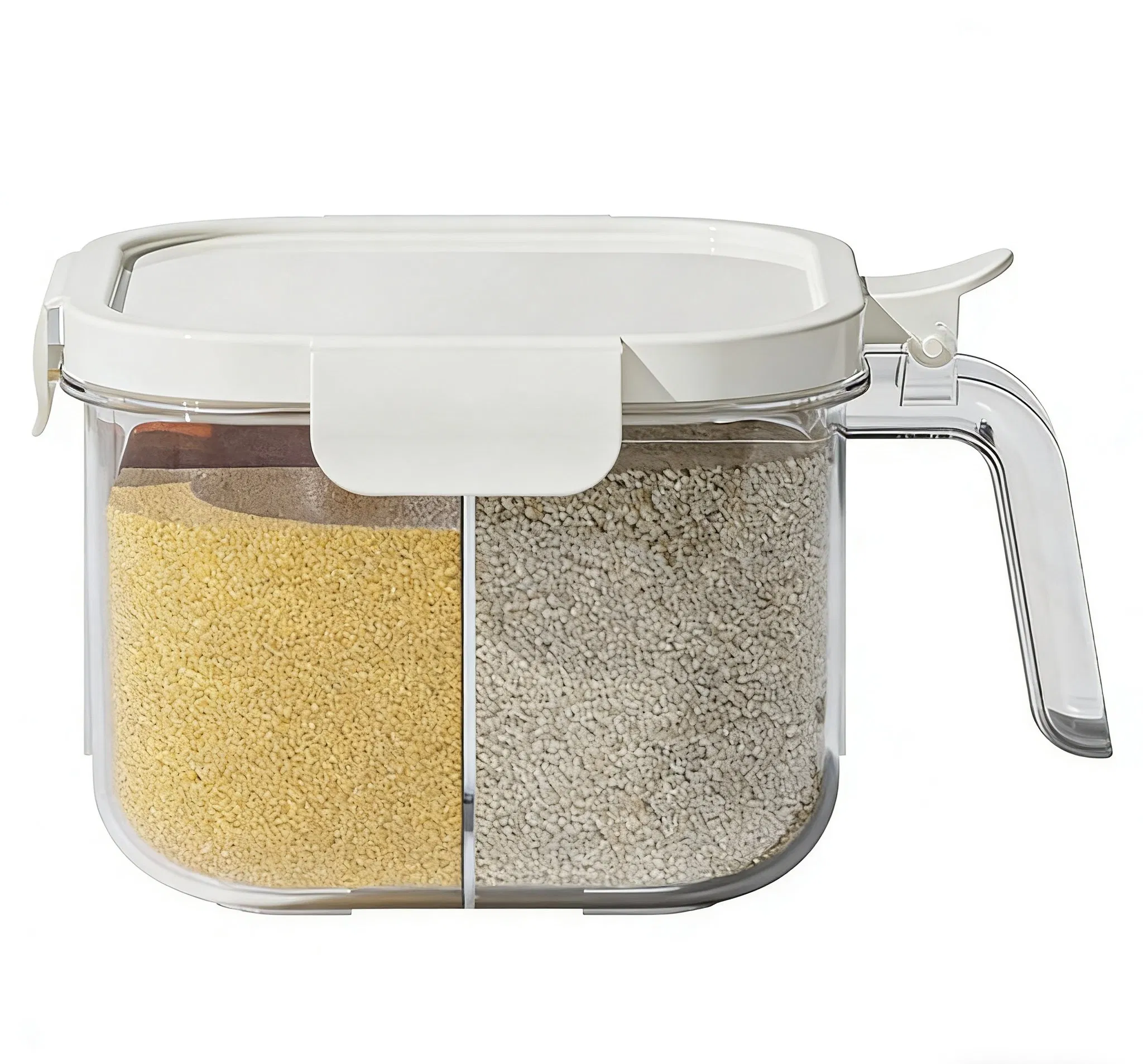 Seasoning Box - Kitchen Use - Household Seasoning Bottle and Jar - Four-Section Large Capacity Salt Seasoning Jar Storage Box