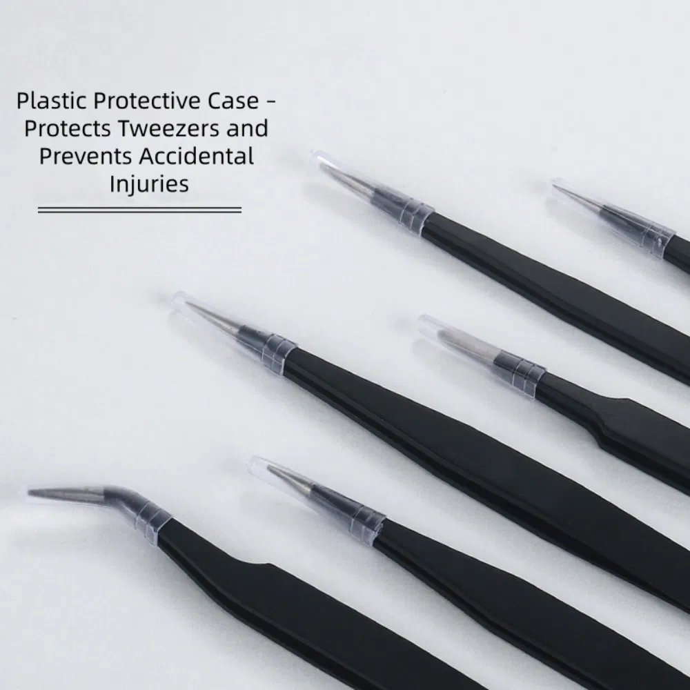 Precision Stainless Steel Pointed Eyebrow Shaping Hair Removal ESD Anti Static Tweezers