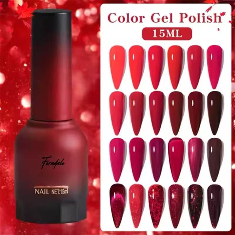 OEM Nail Gel Supplies UV Gel Polish Autumn and Winter Red Series