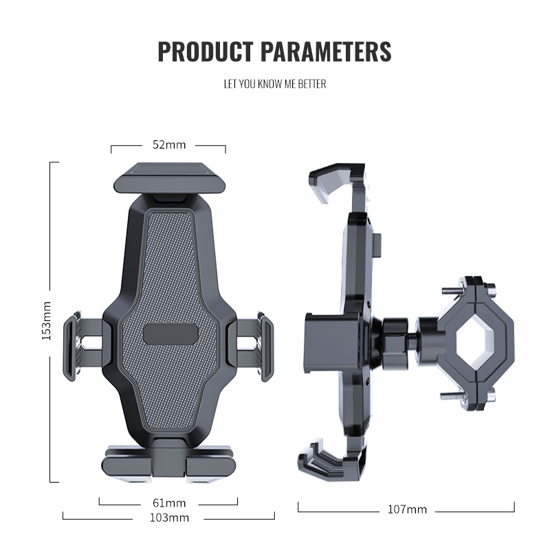Outdoor Cycling Gravity Mobile Phone Holder with Locking Clamp for Bicycle Motorcycles