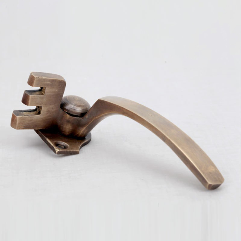 European Solid Brass Casement Fastener Window Hardware Ironmongery Handle Antique Bronze Old Barn Door Window Handle
