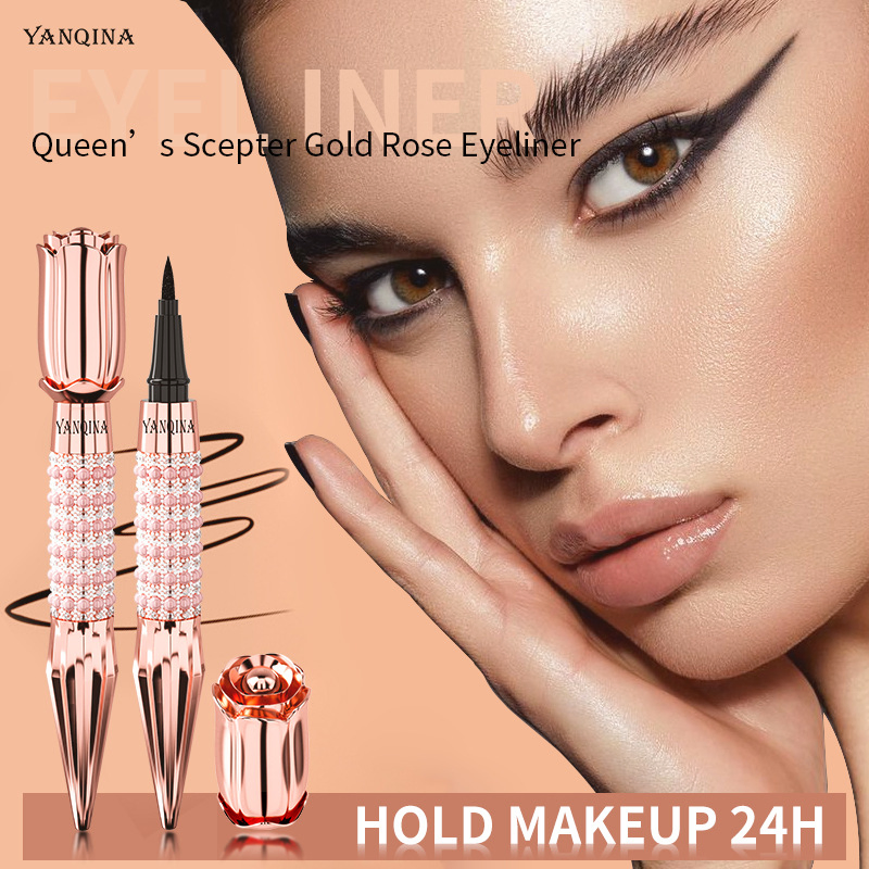 for Waterproof Gold Rose Middle East Eyeliner Pen Model B8691 Wholesale Novice Non Bloominganti-Sweat Makeup English Made in China