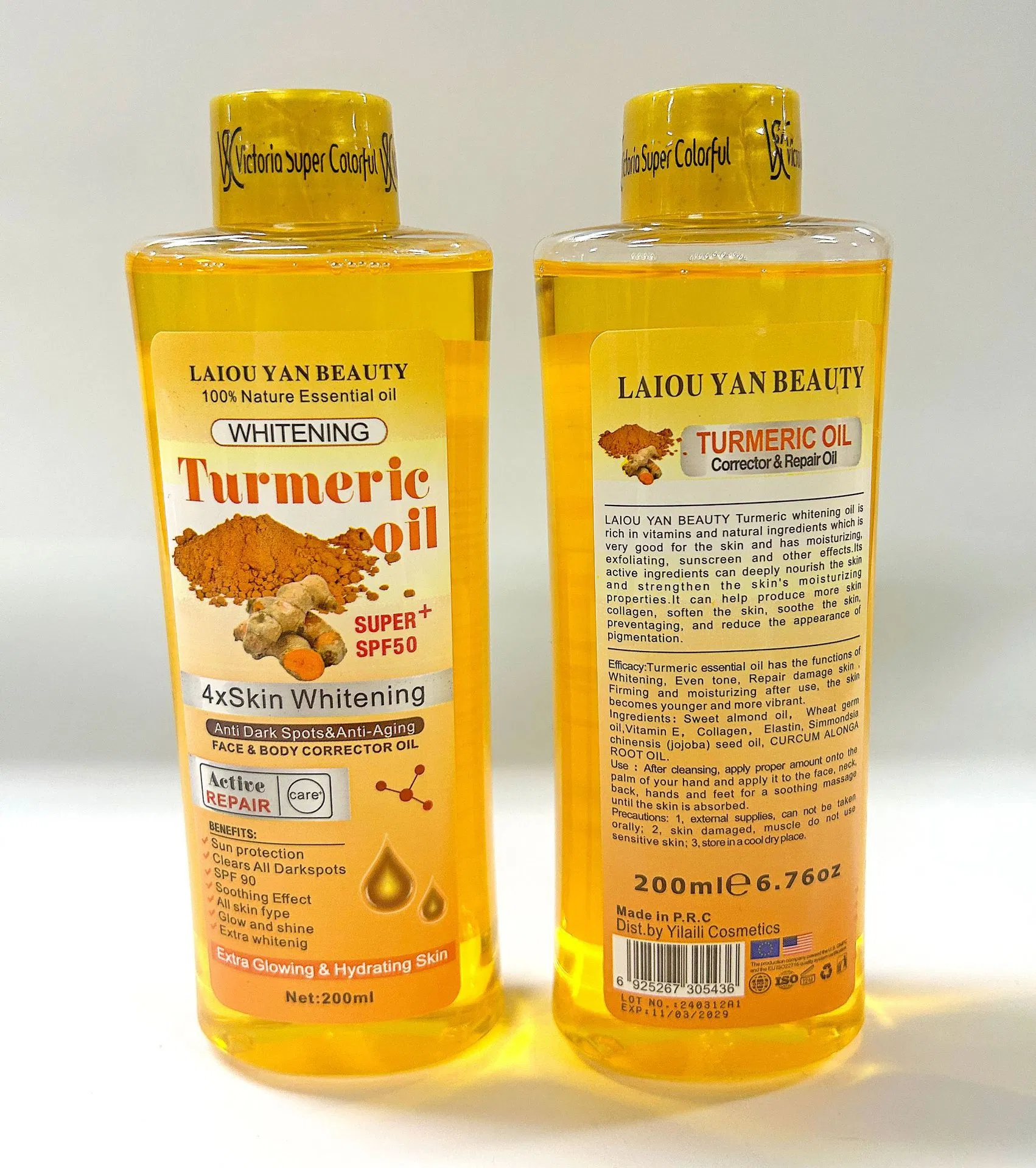 Wholesale 200ml Massage Oil Skin Lightening Turmeric SPA Oil
