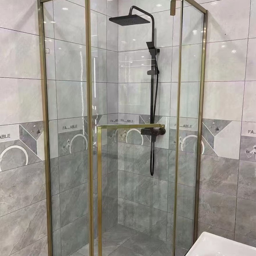 Stable Hotel Wetroom Diamond Hinge Clear Glass Frameless Shower Door