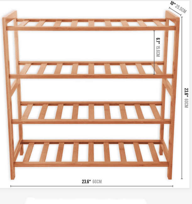 Bamboo Household Living Room Entrance Door, 4th Floor Shoe Rack