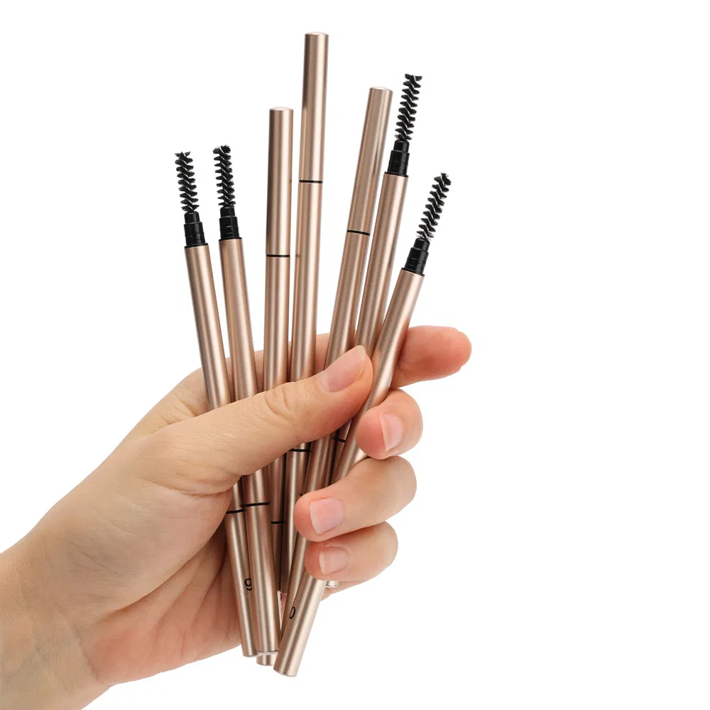 New Arrived High Quality Vegan Waterproof Eye Brow Pencil Private Label Gold Tube Brow Pencil Custom Wholesale