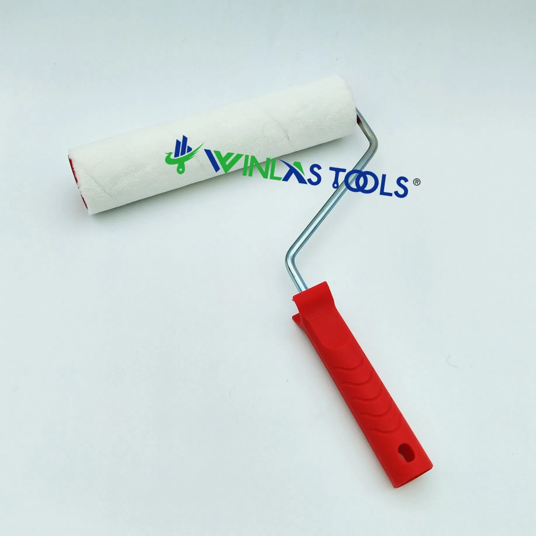 9" Natural Wool Paint Roller with Red Plastic Handle