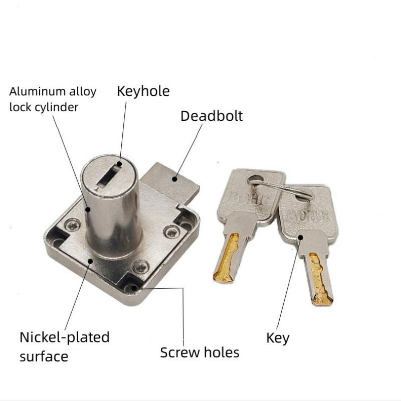 Desk Cabinet Lock Zinc Alloy Furniture Drawer Lock Square Tongue Drawer Lock