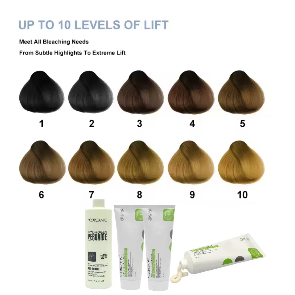 Yooranic Private Label Lightening Cream Hair Dye Professional Hair No Yellow Bleaching Cream