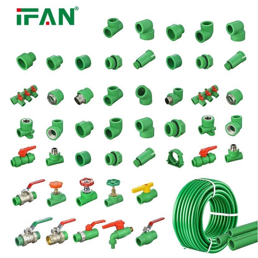 Ifan PPR Manufacturer PPR Pipes and Fittings Pn25 Elbow Tee Coupling Plumbing Materials Plastic PPR Fittings