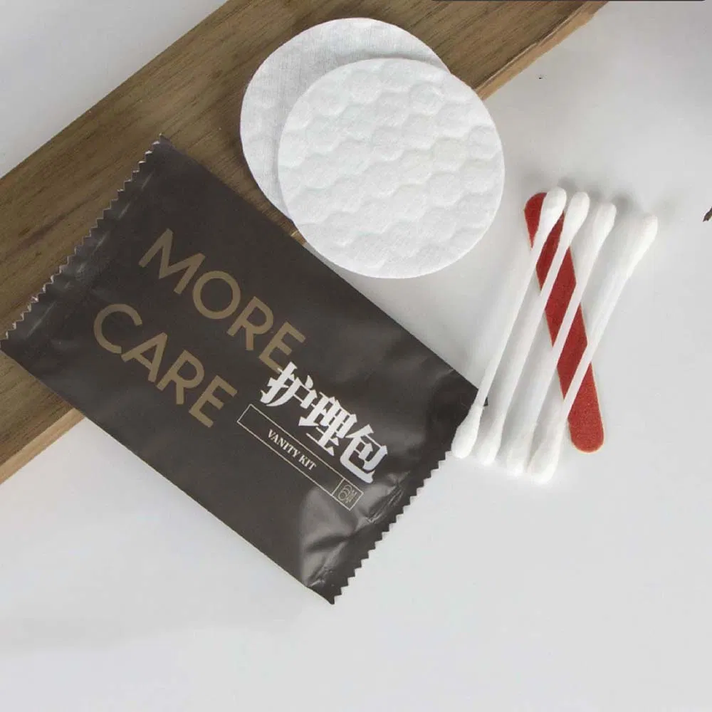 Best Grade Unisex Hotel Supplies Set with Toothpaste/Toothbrush/Razor/Comb/Care Kit/Shower Cap in Brown Package for Male/Female in Guesthouses/Accommodation