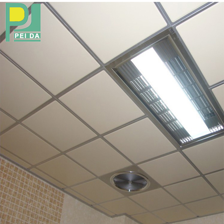 Modern Metallic False Ceiling Design Wood Grain Aluminum Baffle System