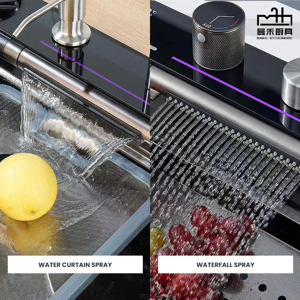 Luxury Smart Waterfall Sink Nano Stainless Steel Single Intelligent Kitchen Sink