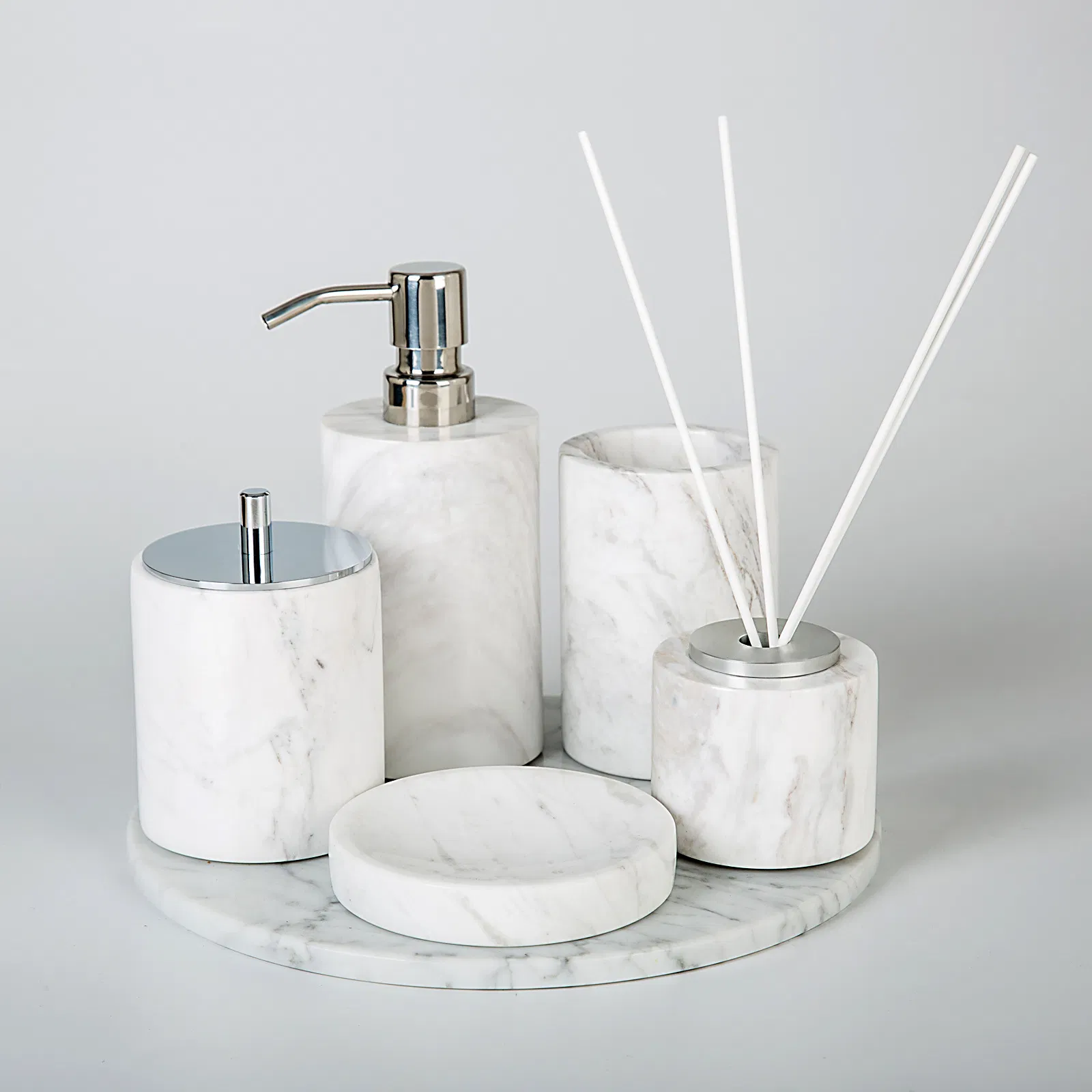 Modern Natural White Marble Shower Sets