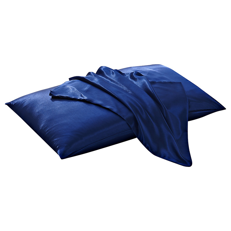 2024 New European with American Color Pillowcase Solid Color Double-Sided Silk Pillowcase Ice Silk Pillowcase for Home
