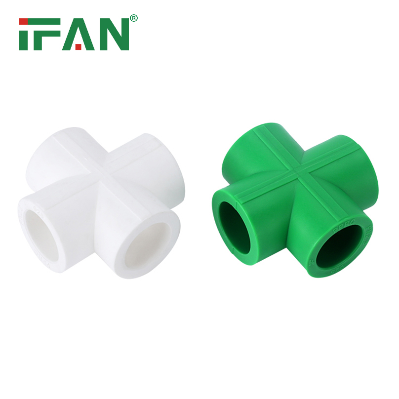 Ifan Hot Sale Equal PPR Tube Green Plastic Cross PPR Fitting