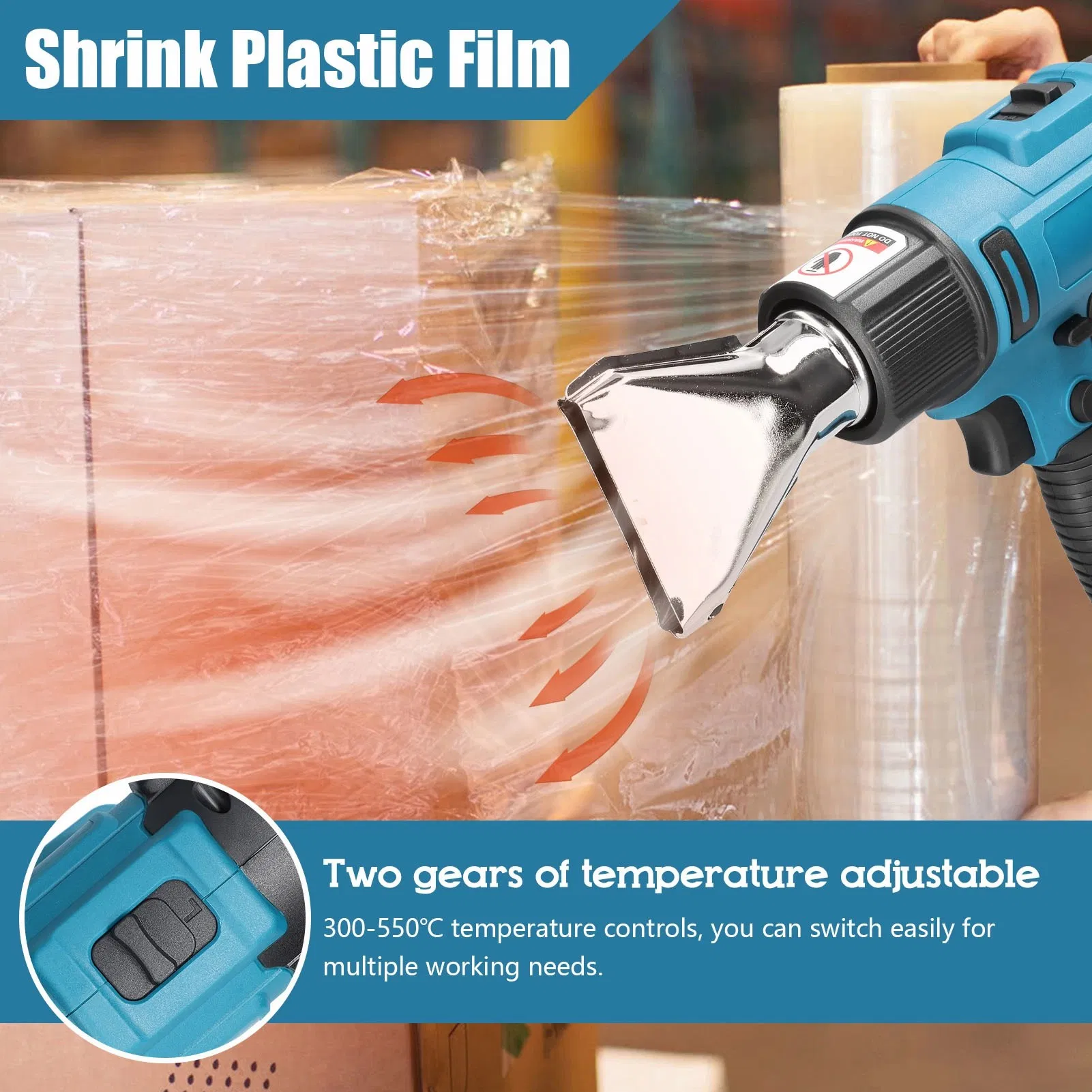 20V Max Lithium-Ion Battery Hot Air Gun Kit Rechargeable Cordless Heat Gun