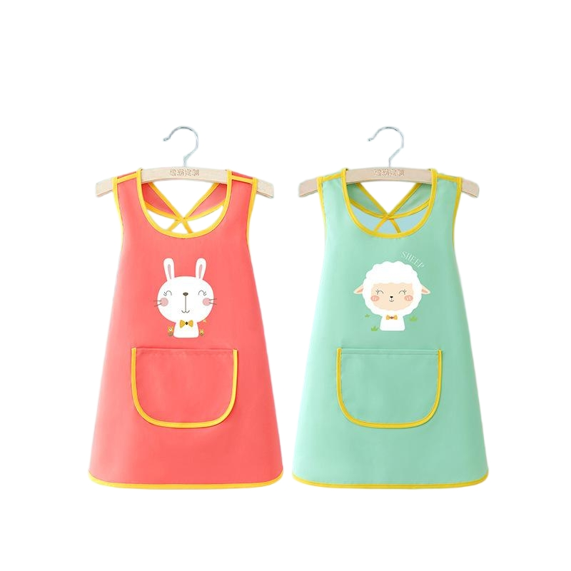 Customized Logo Kindergarten Primary School Children's Draw and Eat Stain-Resistant Waterproof Apron