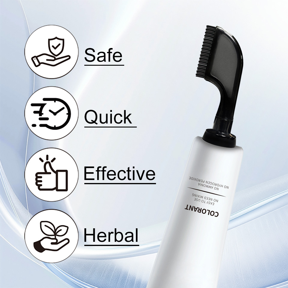 No Peroxide No Ammonia Hair Dye Shampoo Hair Color Comb Easy to Use 100% Covers Grey Hair