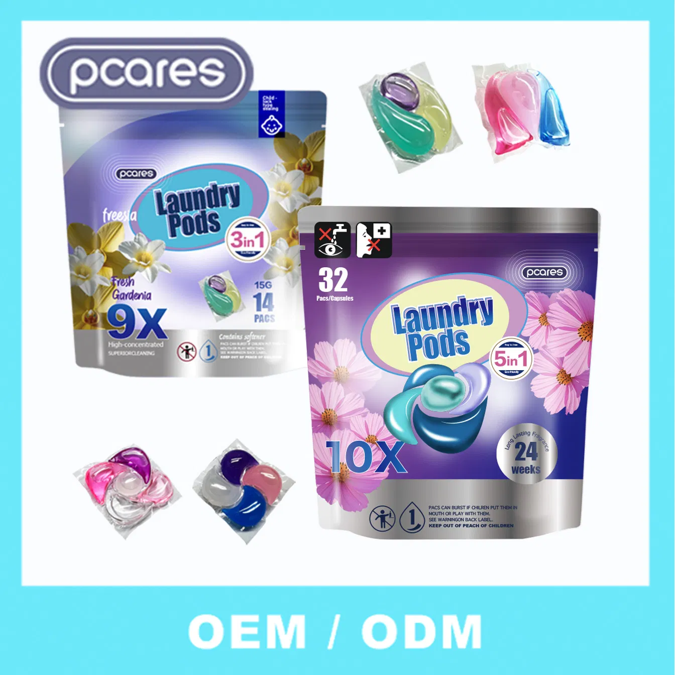 Custom Manufacturer Color Protection Laundry Beads Long-Lasting Fragrance Laundry Detergent Capsules