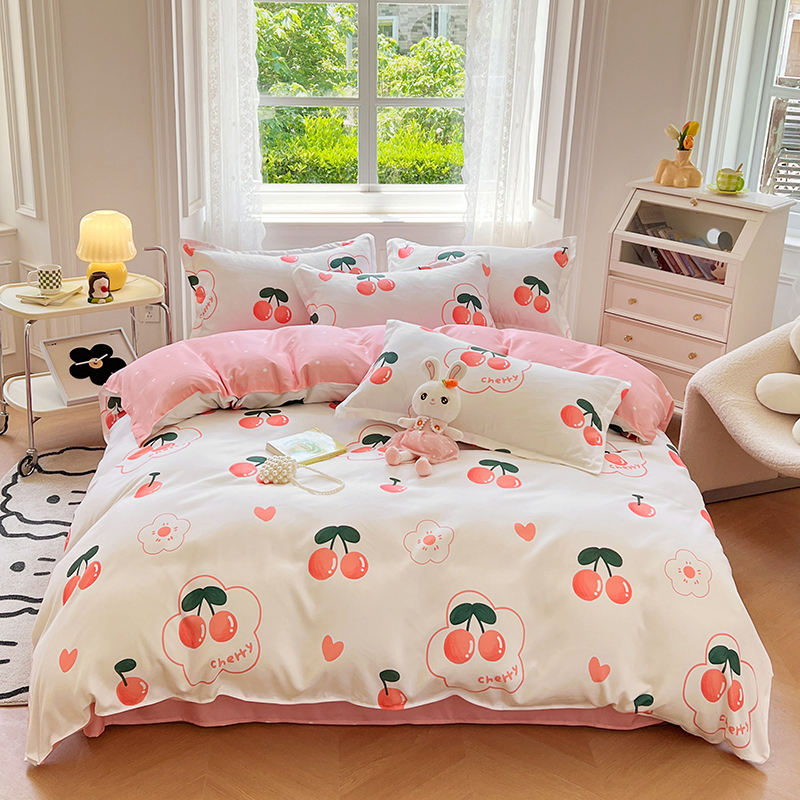 Комплект постельного белья из кашемира с принтом, 4 предмета