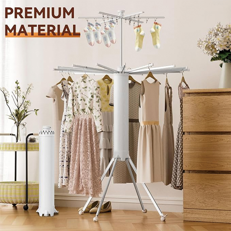 Collapsible Roasting Octopus Standing Cloth Drying Rack 4-Legged Design Metal Foldable Laundry Tripod Clothes Dryer Hanger Racks