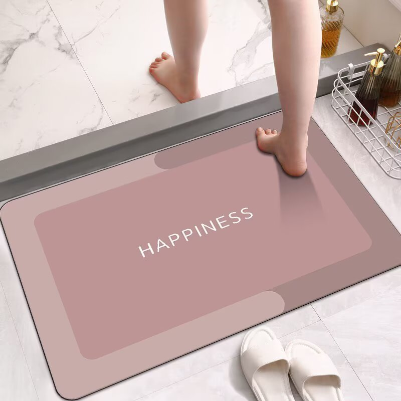 Ultra Absorbent Luxury No Stains Bathroom Runner Rug and Toilet Rugs Non Slip Diatom Mud Bath Rugs Mat