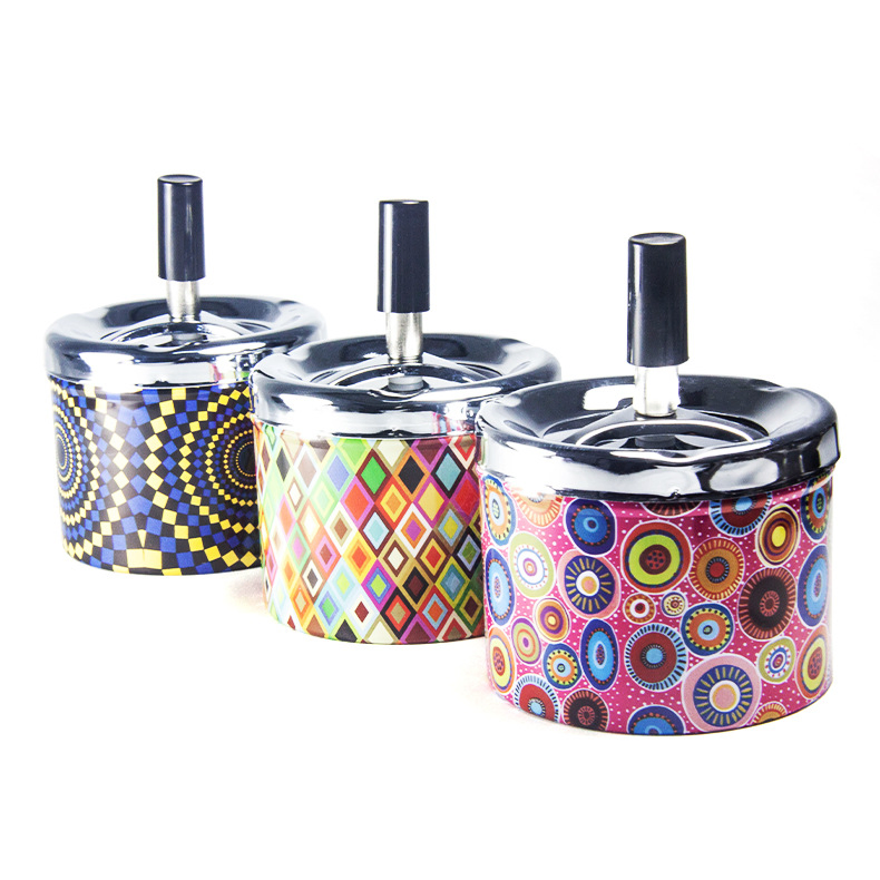 Press Type 95mm Metal Ashtray Sealing Cover Creative Skull Multifunctional Ashtray Smoking Accessories