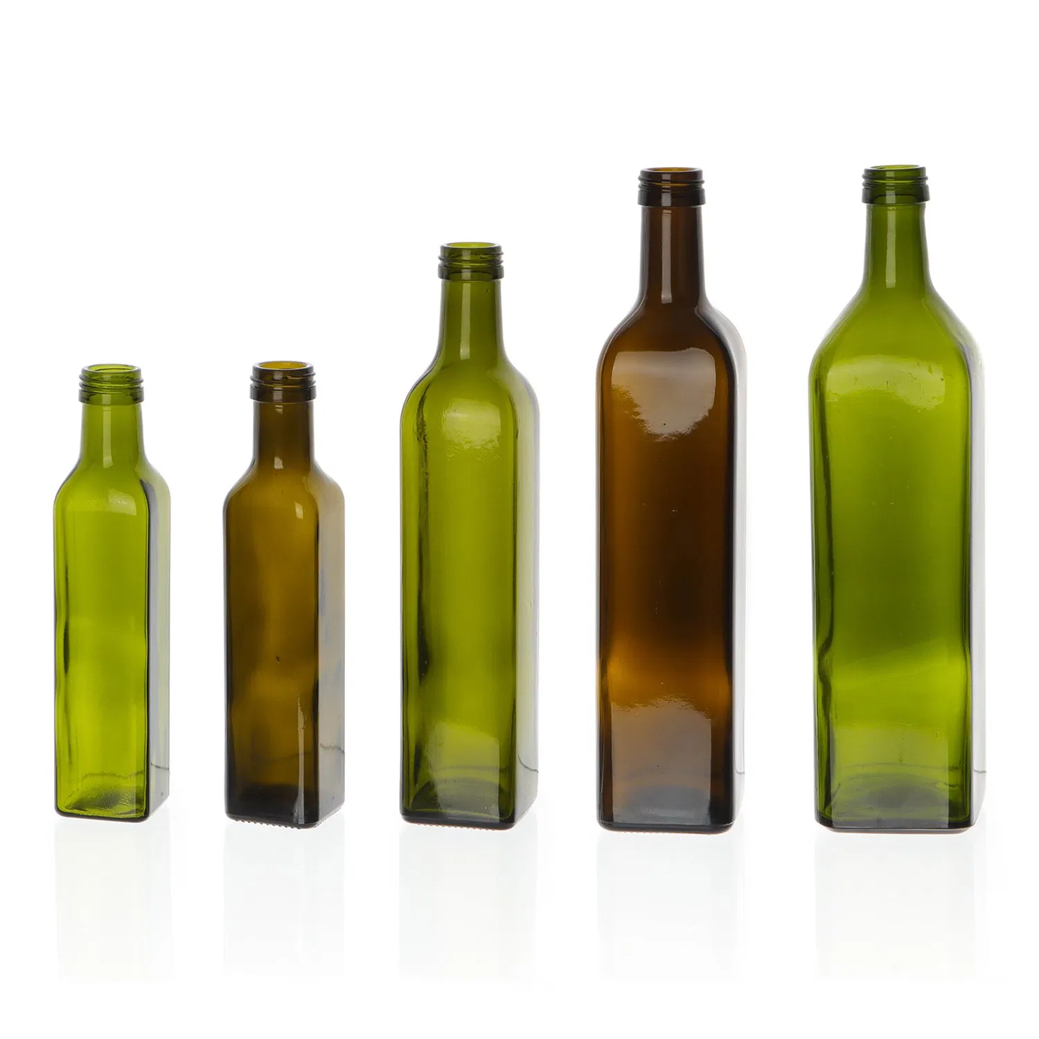 500ml 750ml 1000ml Green Glass Square Shape Olive Oil Bottle