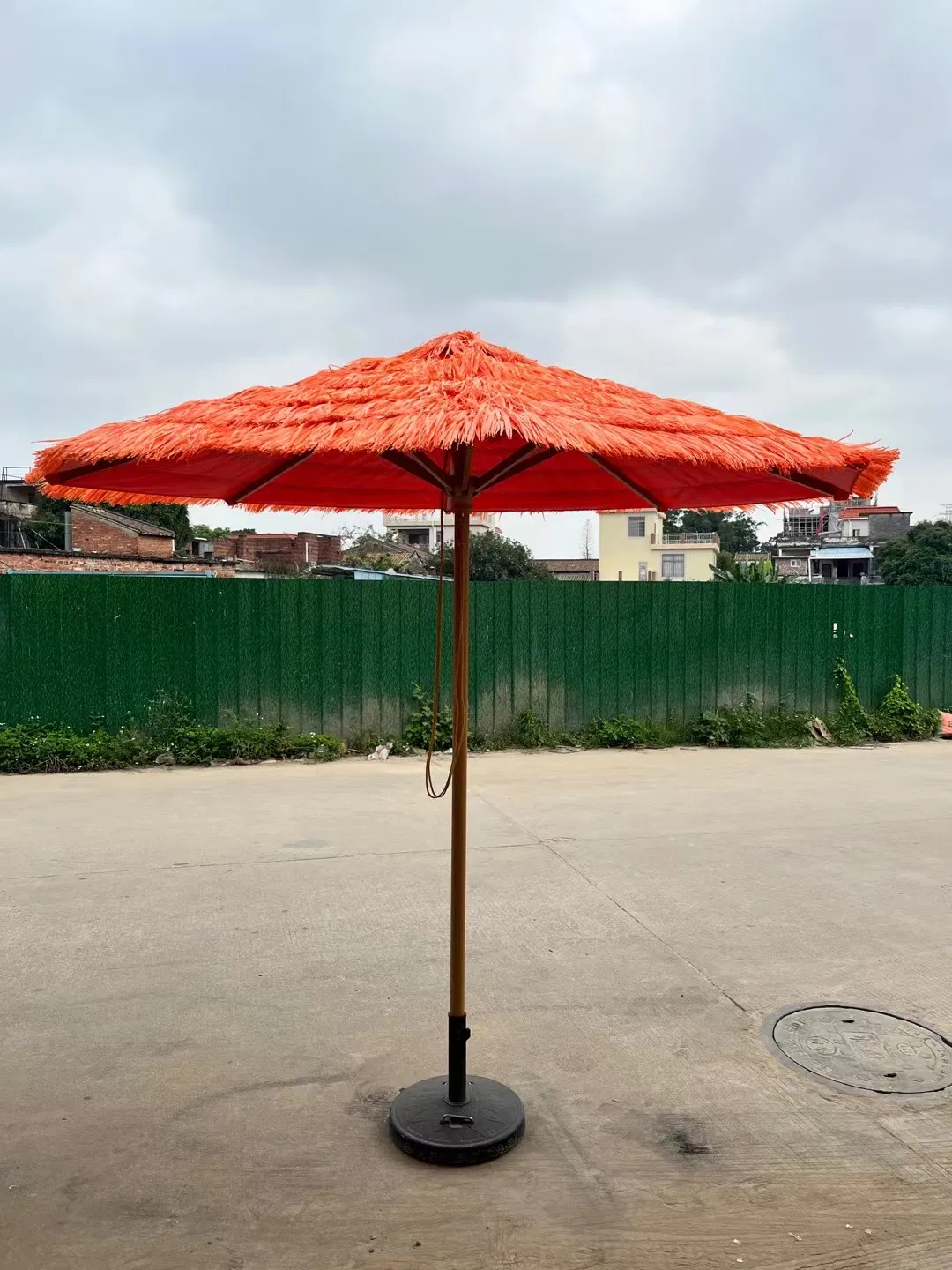 Aluminum Outdoor PP Straw Thatch Sun Protection 3*3 Cover Garden Umbrella