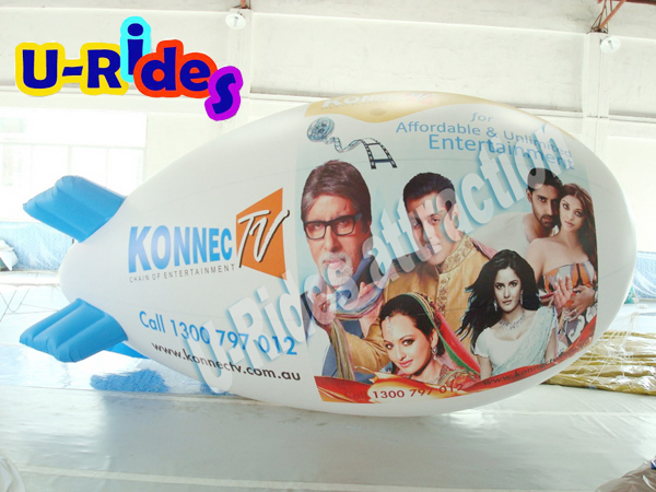 Top Fashion Full Printing Inflatable PVC Helium Blimp Airship Balloon with LED Light for Promotional Events