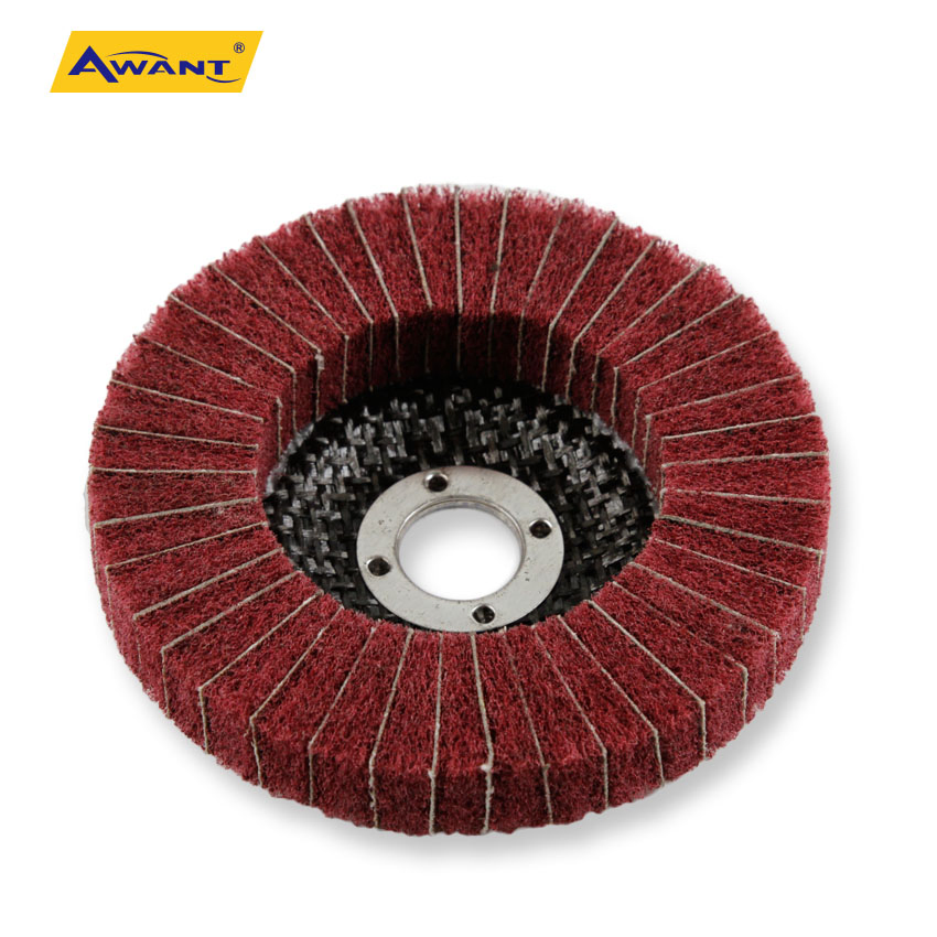 4 Inch Red Effective Abrasive Non Woven Flap Wheel for Metal Wood