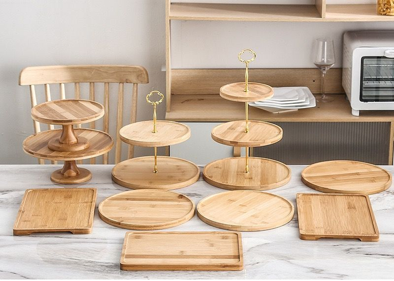 Dessert Display Stand Wooden Cake Tray