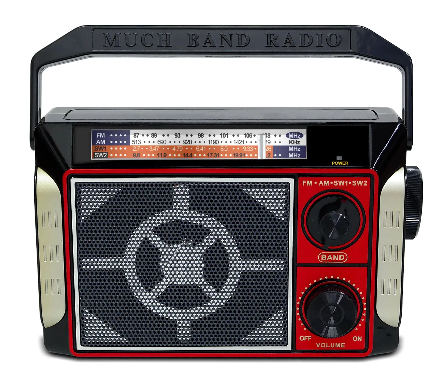 Meier MD-9393BT Portable 3-Band Am FM Sw Radio, High Volume, Wireless Connectivity, TF Card and MP3 Player, Rechargeable Speakers