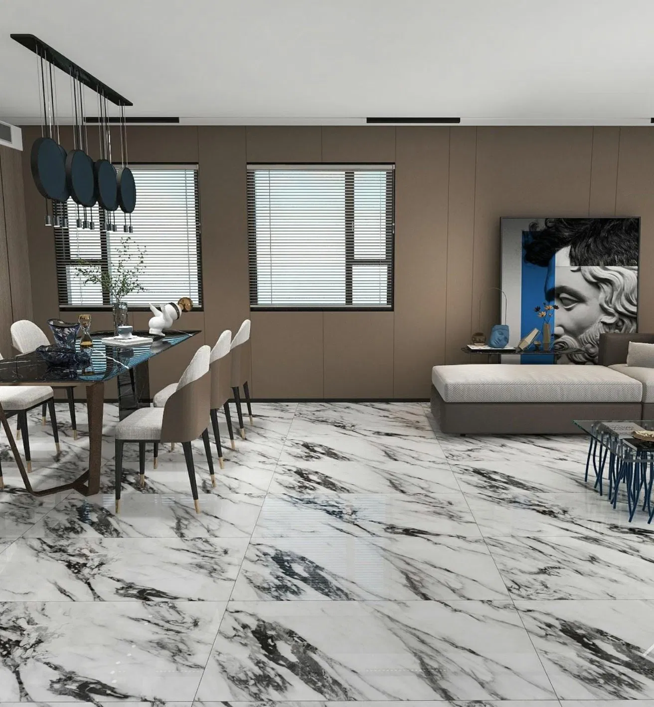 Плитка напольная полированная глазурованная 600x1200 мм