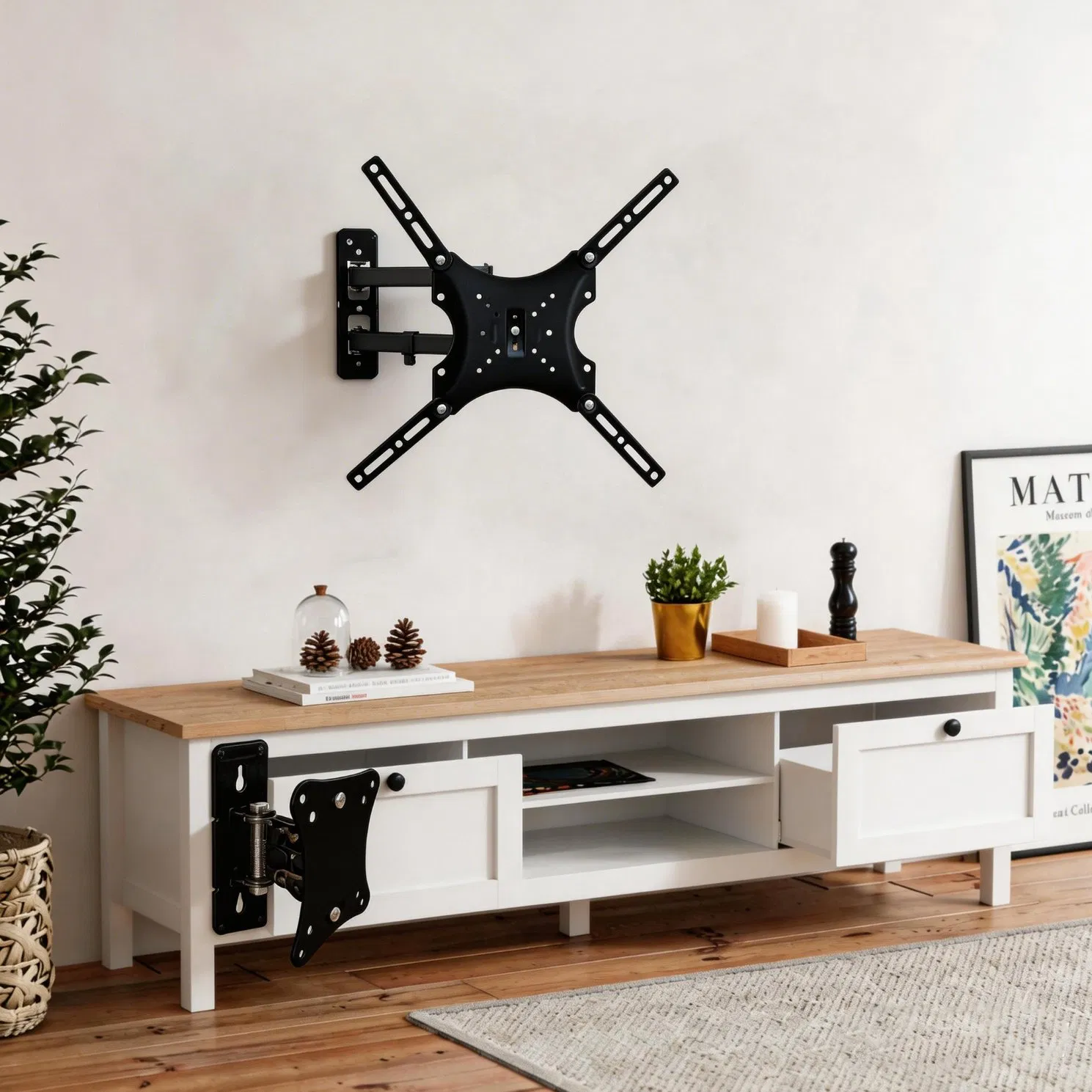 Premium Full Motion TV Wall Mount for 26-55 Inch LCD TV Max Load 35kg