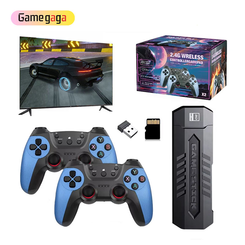 Игровая приставка X2 Ultra Blue с 30000 игр и беспроводным джойстиком
