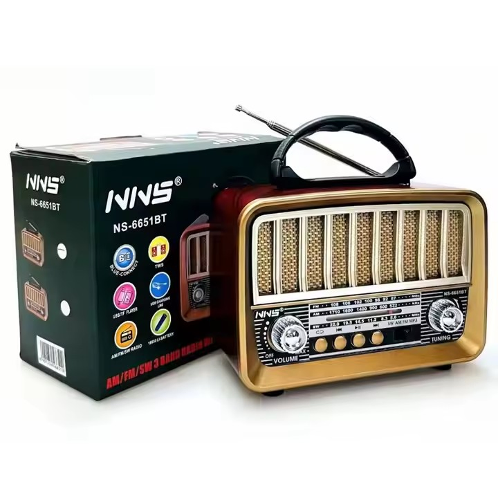 Ретро радио NS-6651BT деревянное с Bluetooth